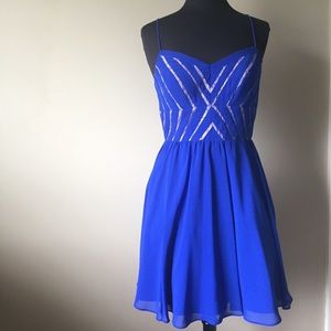 Aidan Mattox Royal Blue Flowy A-line Dress